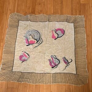 Unbranded VTG Rare Scarf in Cream and Pink